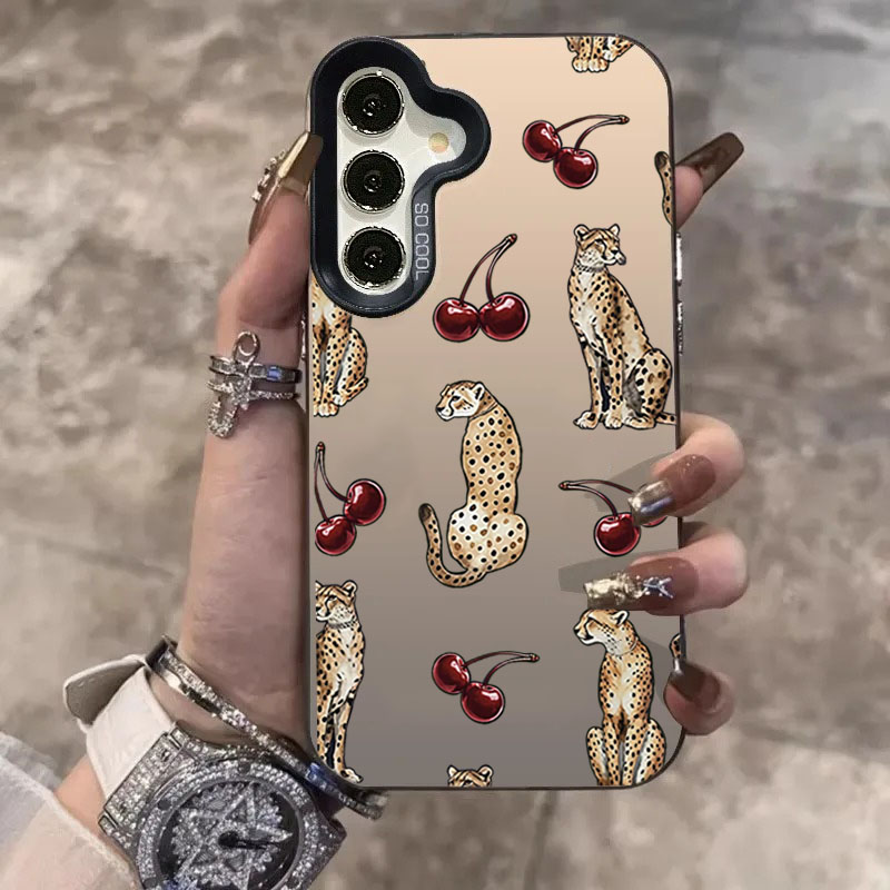 Phone Cases Cherry - Cereja leopardo design laser caso de