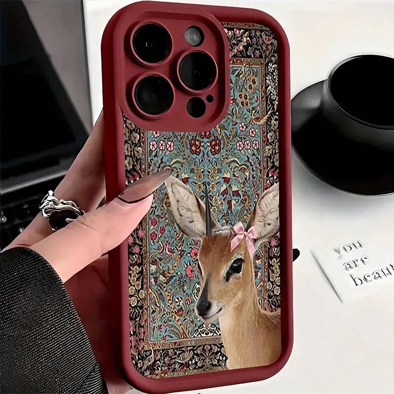 Phone Cases Red Deer - Capa de Silicone Luxuosa Antichoque Vermelha