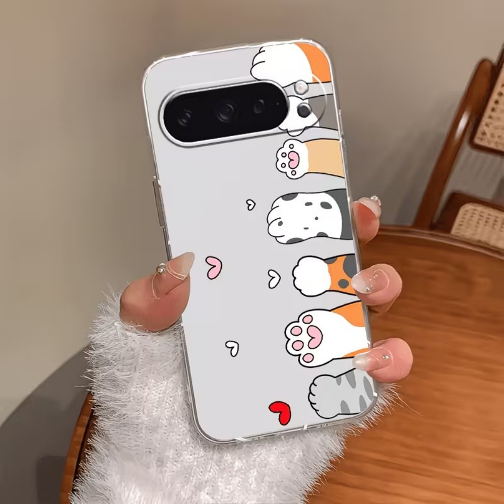 Phone Cases Google Pixel 9A - Capa de Silicone Transparente com Estampa