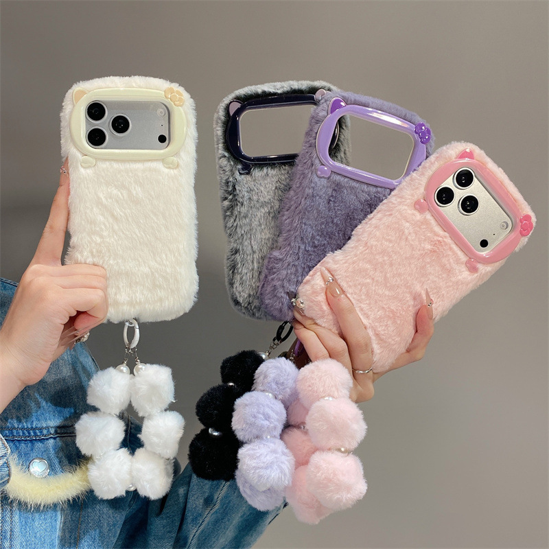 Phone Cases Iphone 15 - Capa de Celular Luxuosa de Pelúcia